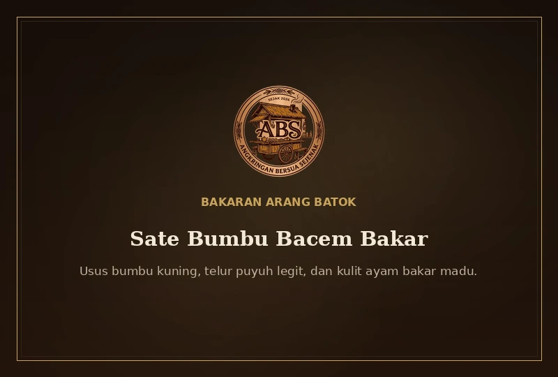 Sate bumbu bacem bakar arang batok